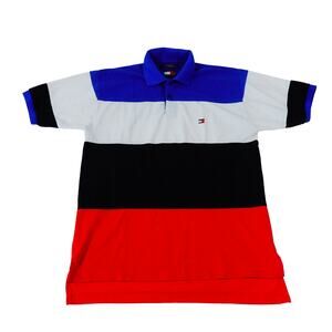 Vintage 90s Tommy Hilfiger Colorblock Golf Polo USA Made Streetwear Mens XL
